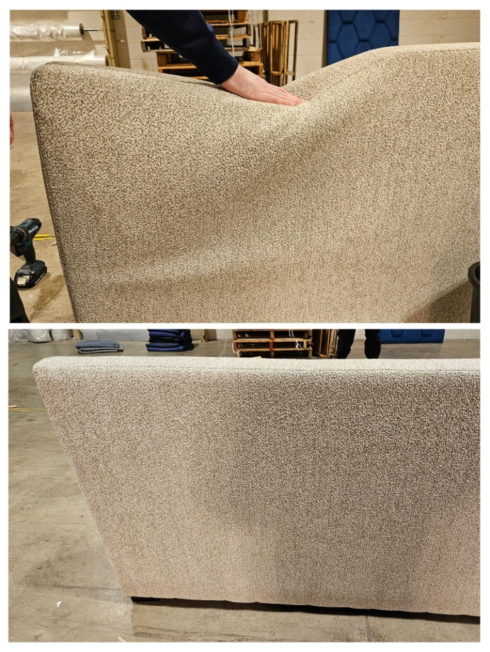 Broken Sofa before and after